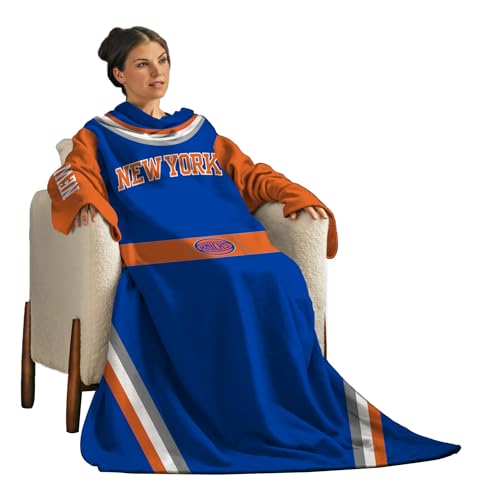 Snuggie New York Knicks The Original Wearable Blanket with Sleeves | Super Soft Fleece | As Seen on TV | Officially Licensed NBA Gear