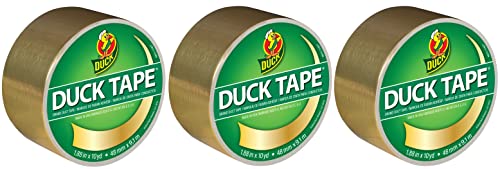 Duck Brand 280748 Color Duct Tape Metallic Gold 1.88 Inches x 10 Yards Each Roll 3 Rolls