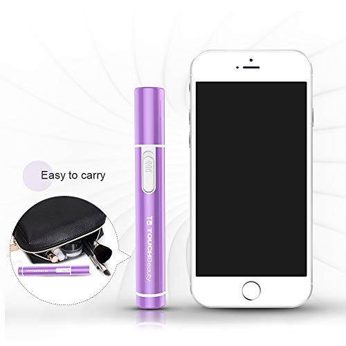 Touchbeauty Ear Nose Hair Trimmer For Women |Metal Cover, Safe Cutter System, Mini Pen-Sized, Battery Powered Violet Color 0656 #TOP5