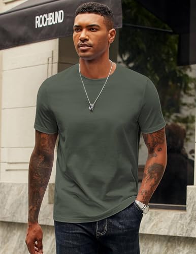 Image of COOFANDY Mens T-Shirts 100% Cotton Crewneck Short Sleeve Tees Casual Plain Shirts