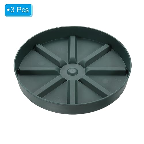 PATIKIL Plant Pot Saucers 9 Inch, 3 Pack Plastic Round Plant Pot Thicker Flower Drip Tray for Indoor Outdoor Green - Image 3