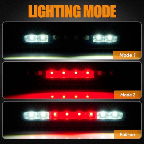 Image of Third 3rd Brake Light LED for 1997-2007 Dodge Dakota, High Mount Rear Brake Lights Assembly for 97-07 Dakota, Waterproof Center Cab Cargo Lamp Stop Light