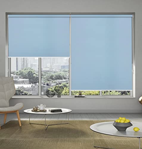 チェーン式 遮光 ロールカーテン- オーダーメイド [幅30〜250cmx丈40〜400cm] 1級遮光 断熱 防音 UVカット 簡単取り付け 安定でスムーズな操作 良い耐久性 幅60cm x 丈250cmブルー