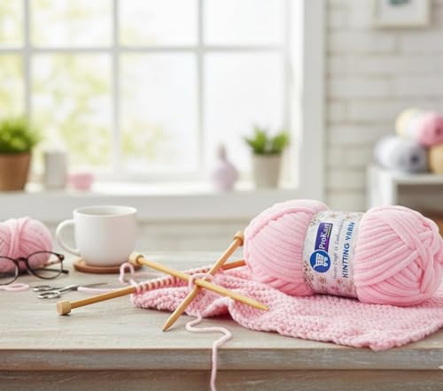Image of ProKart Premium Blankie Wool, Plush & Cuddly, Chenille Yarn Supersoft Hand Knitting Wool Ball | Blanket Thick /Mottu Yarn Ball Suitable for Hand Knitting and Crocheting (Baby Pink, 100gms x 4 Pack)