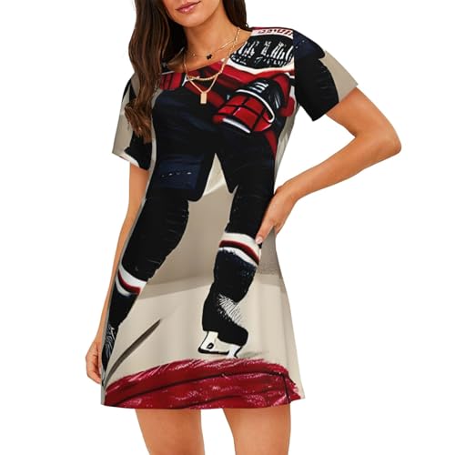 Chemise de nuit de hockey pour femme en tissu léger