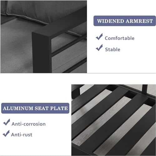 Wisteria Lane KX-ALGR-1-VC 2 Pieces Patio Furniture Aluminum Armchair thumb #6