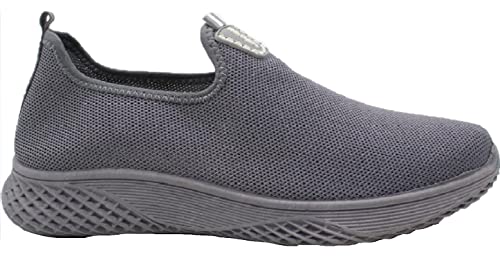 Mens Sports Running Pumps Slip ON Lightweight Walk Casual Trainers Shoes Size UK Grey