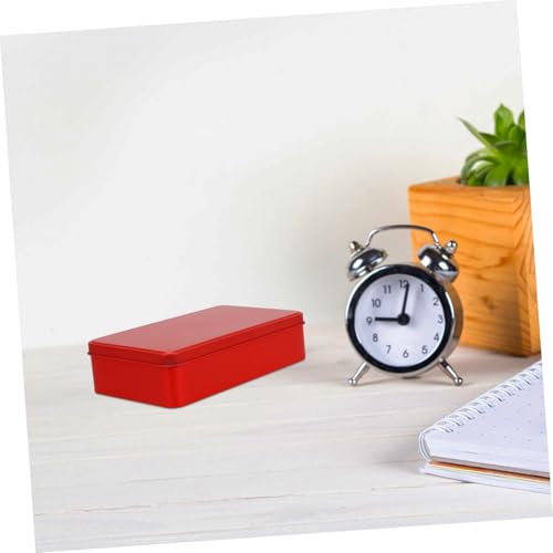 Cajas de hojalata rectangulares rojas PRETYZOOM para proteger objetos del polvo 5