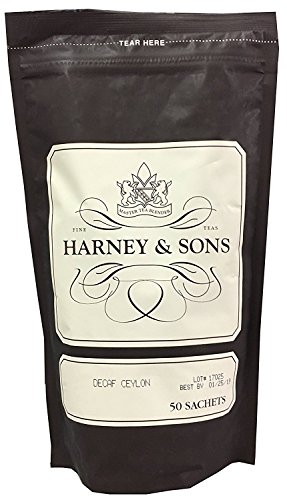 Harney & Sons Decaf Ceylon - Decaffeinated Black Tea - Bag of 50 Tea Sachets - Decaf Orange Pekoe - //coolthings.us
