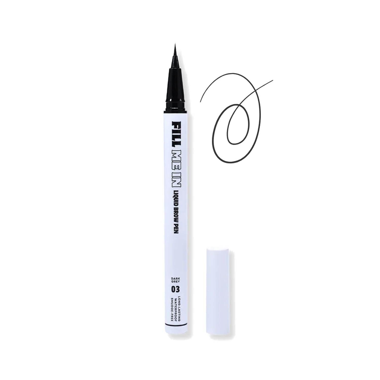 Beauty Fill Me In Liquid Brow Pen – Dual-Use Eyebrow & Eyeliner – Ultra-Fine Tip, Waterproof, Smudge-Proof, Vegan, Cruelty-Free – Medium Brown (Dark Grey, pack of 1) - Amazon product rated Grade B
