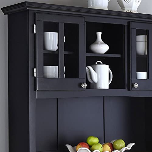 Homestyles Sideboards-Buffets-Credenzas, Server With Hutch, Black #TOP7