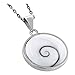 Sterling Silver Round Pendant with Eye of Shiva Shell