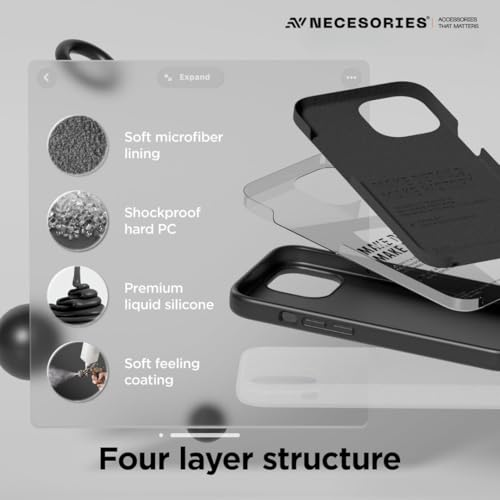 Image of Liquid Silicone Case Compatible for iPhone 15 Plus Black | Slim Back Cover | Soft Touch Bumper | Shockproof Drop Protection | Microfiber Cloth Inside | Sleek Solid Design