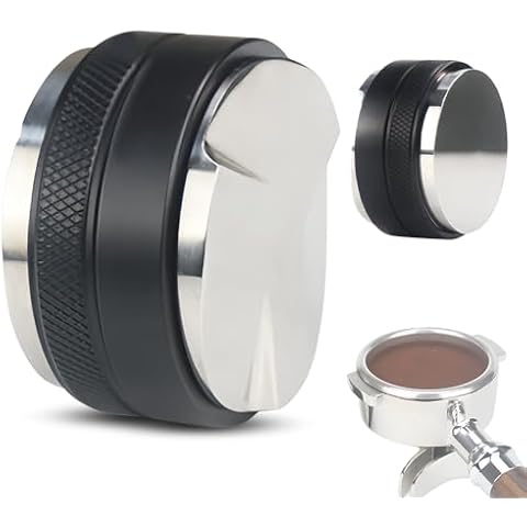 Irishom Coffee Distributor and Tamper Stainless Steel Dual Head Coffee Leveler Adjustable Height Espresso Distribution Tool Cover