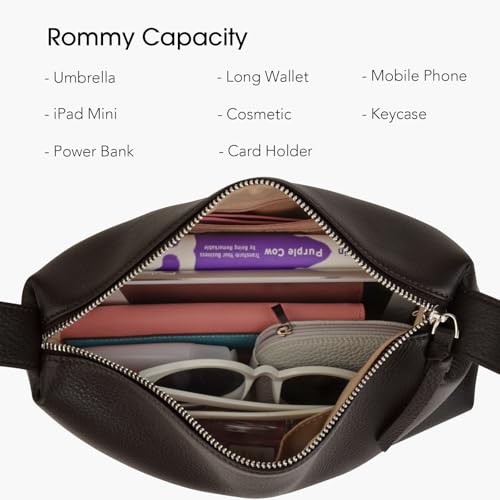 Image of DONNAIN Premium Full-Grained Leather Crossbody Bags for Women, Slouchy Shoulder Bag with Adjustable Strap and Tote Handbag