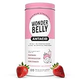 Wonderbelly Antacid, Effective Heartburn and Instant Acid Indigestion Relief, Extra Strength Chewable Tablets, 1000 mg Calcium Carbonate, No Talc or Dye, Strawberry Milkshake, 120 Count
