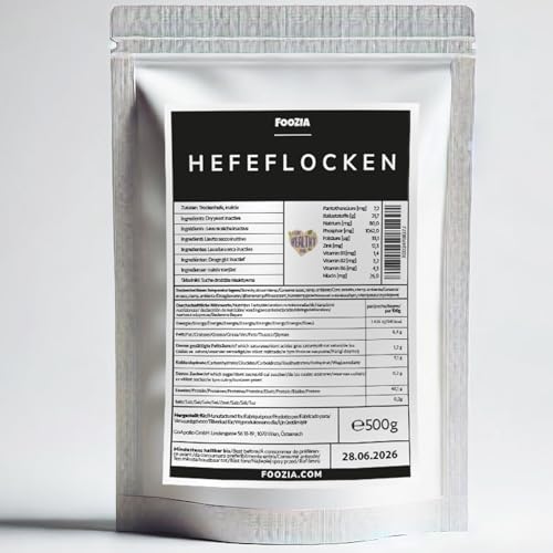 HEFEFLOCKEN 500g - Nutritional Yeast Nährhefe Glutenfrei Vegan Koch & Back Qualität Hefe aus Deutschland von Foozia