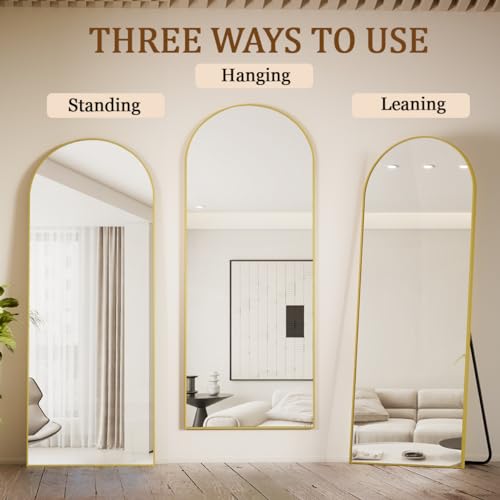 Image of Koonmi 71x26 Arched Full Length Mirror, Floor Mirror with Stand