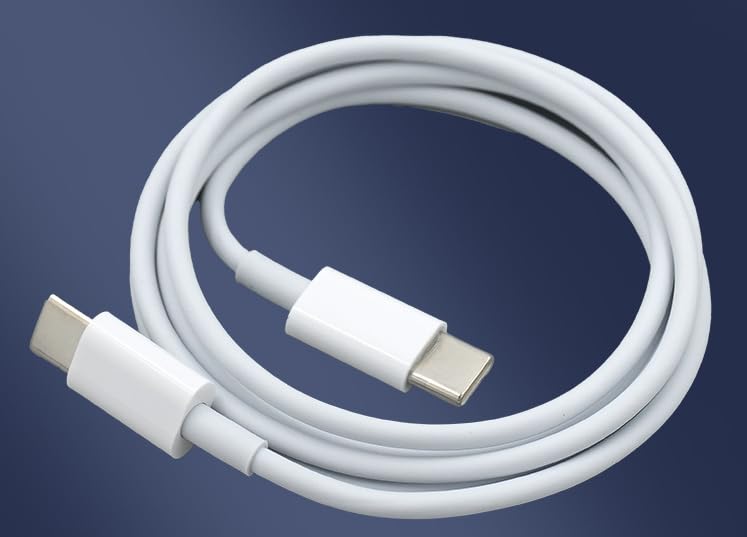 USB Type-C to Type-C Fast Charging Cable, White, 3.25 ft