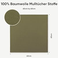 Bearmoss Moltontücher Baby 100% Baumwolle Weiche Spucktücher Baby,Atmungsaktiv und Extrem Saugfähig Musselin Tuch für Saugstark Mulltücher 6er 60x60 cm (Grau-Grün) – Ansicht 7