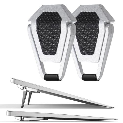 Base portátil ajustable para laptop 2 piezas aluminio negro miniatura 1