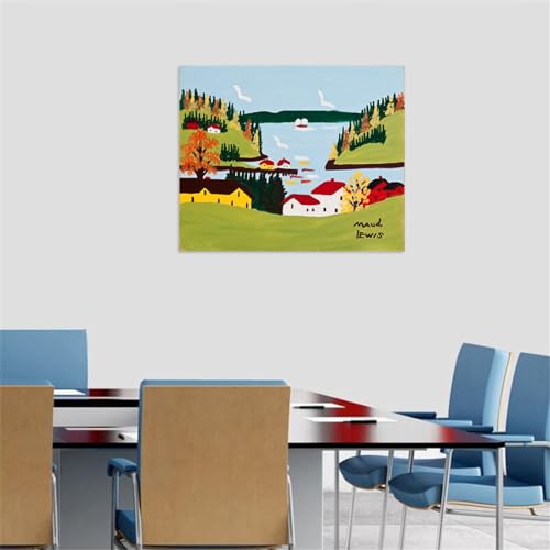 Tableau sur Toile souvenirs de vacances port de pêche affiche décorative