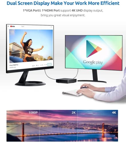 Bmax B1 Plus Mini Pc Windows 10 Pro N3350(Up To 2.4Ghz) 6Gb Ddr3/64Gb Emmc Mini Desktop Computer Hdmi/Vga Port 4K Hd Gigabit Ethernet 2.4Ghz/5Ghz Dual Wifi Bt4.2 Micro Pc Mini Computer #TOP4