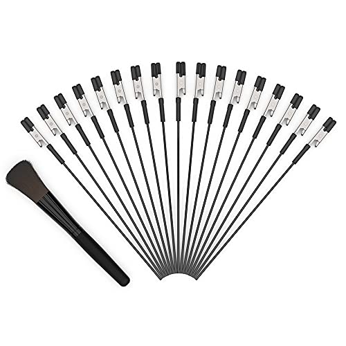 40PCS Alligator Clip Sticks (Upgrade Rubber Tips) for Gundam Model Painting and 1PCS Clean Brush for Airbrush Spraying Hobby Modeling Parts for DIY Card Photo Memo