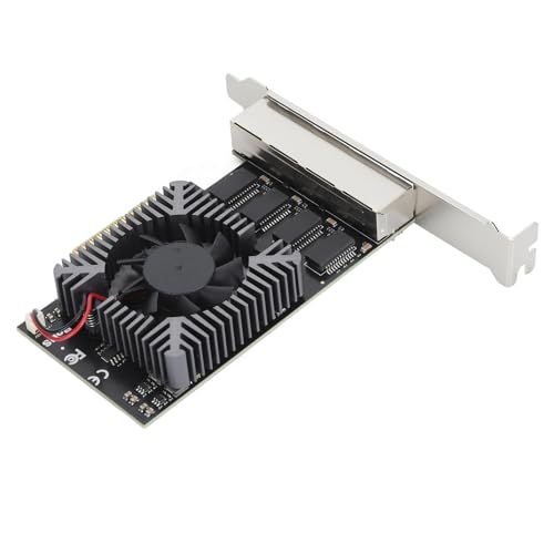 4 Puertos PCIe Tarjeta de Red Ethernet, Adaptador de Interfaz Gigabit Ethernet 100/1000/2500Mbps con 8 Indicadores LED, RJ45, Ranuras X4, X8, X16, compatible con Linux miniatura 5