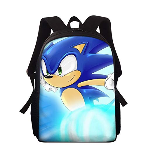 Tierische Igel Schultasche Klassisches Spiel Sonic The Hedgehog Design Studenten Schultaschen Cartoon Anime Vorschule Büchertaschen Rucksack 15inch