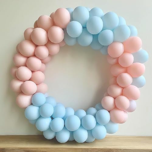 Image of Regular Balloon Combo For Decoration with Glue Dots & Balloon Arch Strip - Party Decor Set For Easy Party Setup (BLUE PINK, 50)