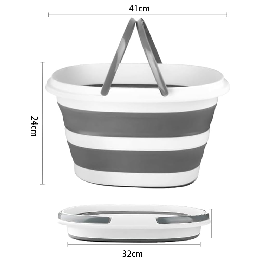 Seau pliable de 16 l avec poignées, lavabo portable pour le camping et la maison, seau en silicone peu encombrant pour 16L Bucket - Maison