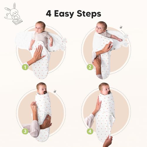 Image of KeaBabies 3-Pack Swaddles for Newborns, Girls, Boys with Hats - Organic Soft Baby Sleep Sacks, Breathable Baby Swaddle 3-6 Months Beanies Set, Premie Infant Sleep Sack 0-3 Months (Butterflies)
