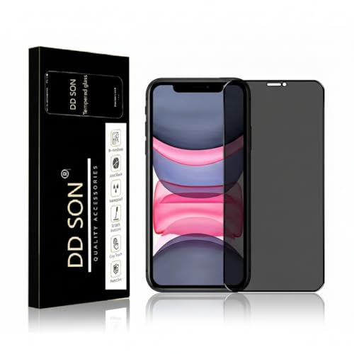 Image of DD SON Military Grade 360 Degree Privacy Tempered Glass for iPhone 11 / iPhone XR | Anti-Spy Screen Protector with Accessories Kit, Shatterproof & Scratch Resistant Screen Guard