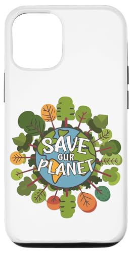 Carcasa para iPhone 13 Salva nuestro planeta, lindo día de la tierra de dibujos animados para niños