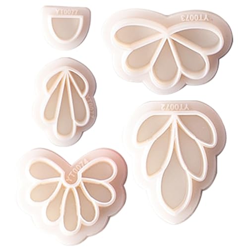 VZU Lot de 5 emporte-pièces en argile polymère en forme de fleur, forme de fleur rétro pour bijoux, boucles d'oreilles en argile polymère, projets d'artisanat