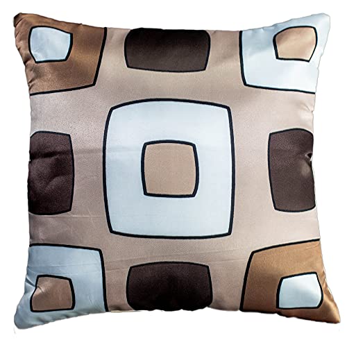 Image of Mocha Microfiber Satin 250TC Cushion Pillow Covers, Coffee Brown, Set of 5(Cadbury,12x12)
