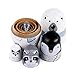 Yoption 5Pcs Russian Matryoshka Dolls Handmade Wooden Polar Bear Penguin Nesting Dolls Set for Kids Christmas Birthday Toy Gift (Polar Bear)