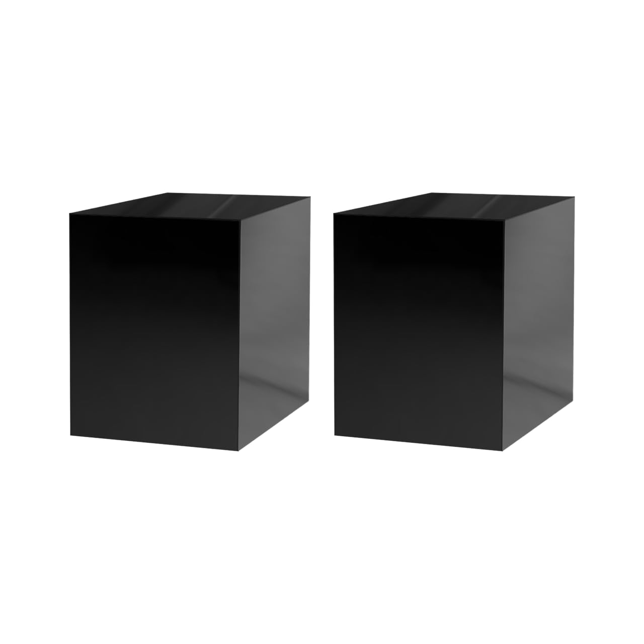 Marketing Holders 2 Pack 12" x 12" x 16" Glossy Black Acrylic Display Box with One Open Side No Lids Versatile Tall Retail Product Riser or