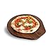 BURNHARD Tagliere per Pizza in Legno di Acacia 34 cm, Piatto Rotondo per Pizza con Manico, Accessori per Pizza