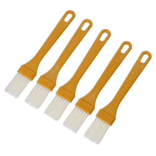 couponhub 5 Pcs Basting Brush for Cooking Pastry Brush, Multi-purpose PET Silk Plastic Handle Cleaning Brush for Baking Dishwasher Safe Grilling, Hairbrush, Corn, Grilm, Wall(14.8x1.9cm)