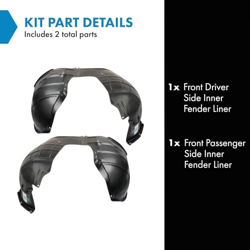 Image of TRQ Front Inner Fender Liner Set Compatible with 2018-2022 Chevrolet Equinox GM1248261 GM1248278 GM1249261 GM1249278