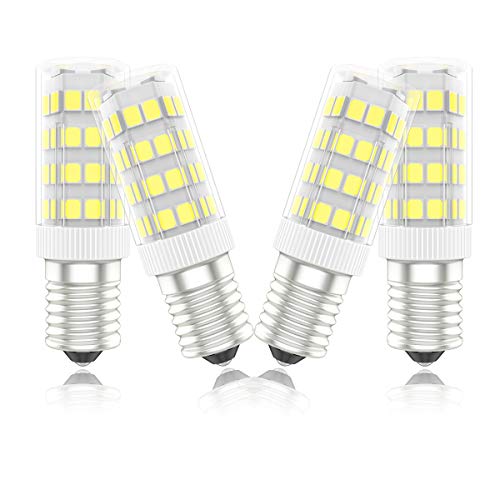 Phoenix-LED Bombillas E14 Campana Extractora,Bombilla Nevera 5W,40W Halógena Equivalente,Blanco Frío 6000K, 450lm,Pack de 4 Unidades