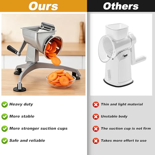 Vegetable Shredder,Vegetable Chopper,Hand Crank Vegetable Cutter Grater Food Processors with 5 Stainless Steel Blade,for kitchen tool, Vegetable Chopper, Vegetable Shredder,Hand Crank Vvegetable by Pilipane - Used condition - Image 5