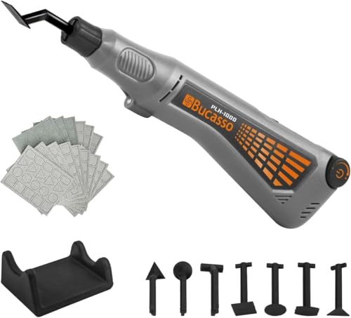 Bucasso Lijadora de pluma inalámbrica, velocidad variable, carga USB y luz LED. Herramienta eléctrica multiusos para lijar, pulir, dar acabados y manualidades (GRIS)
