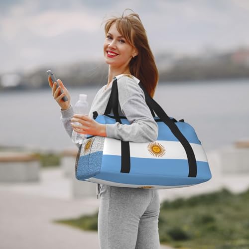 Sac de week-end grand volume imprimé argentin avec compartiment spacieux