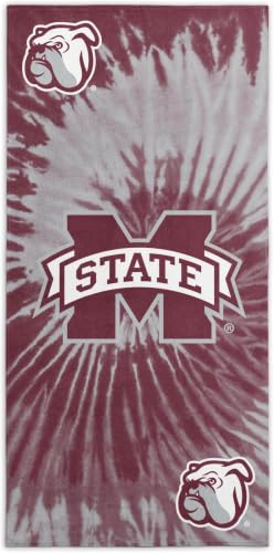 Image of Northwest NCAA Mississippi State Bulldogs Beach Towel, 30 inch x 60 inch, Psychedelic (Pack of 6)