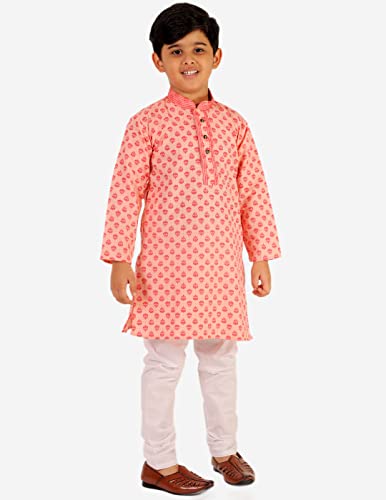 Image of Pro-Ethic Style Developer Boy's Cotton Embellished Kurta Pajama For Baby Kids Ethnic Wear (S-167)