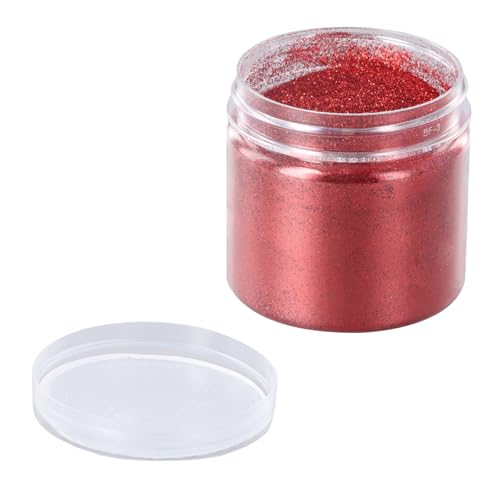 Rot Glitzerpulver, Schimmernder Glitzerpuder, Glitzer-Pulver zum Basteln, Red Glitter Fine, 0.2mm Fine Glitzerpulver, Basteln Glitzerpuder, 100 g/3,53 oz Feiner Rotglitzer für Haare Face Eye Nail