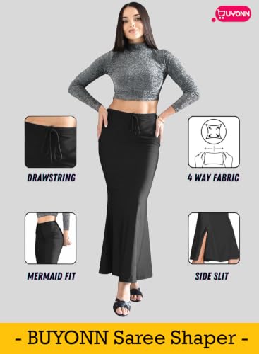 Image of Saree Shapewear Petticoat for Women, Stretchable Saree Shaper